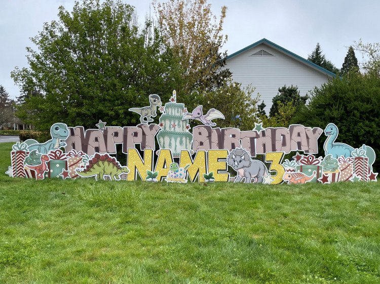 Dinosaur Birthday Yard Card Sign