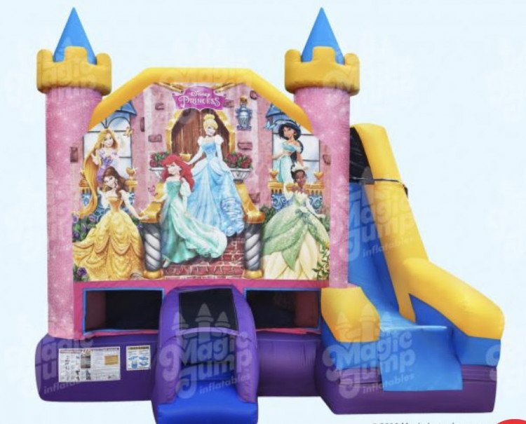 Disney Princess Bounce House with Slide Combo Dry
