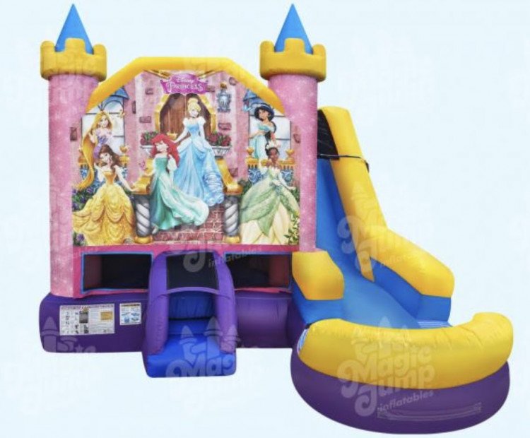 Disney Princess Bounce House Water Slide Combo Wet
