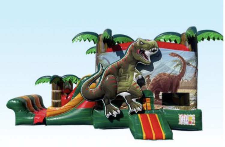 💧25ft Dinosaur Water Slide Bounce House Slide Combo