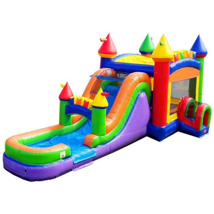 Mega Modern Rainbow Bounce House Slide Combo