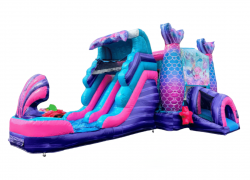 💧Mermaid Wet Double Slide Bounce House Combo