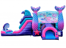 mermaid20side 1691266782 Mermaid Double Slide Bounce House Combo